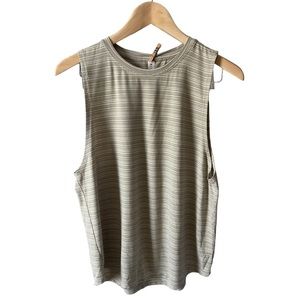 ATHLETA Cloudlight Striped Muscle Tank Top Green Size Medium